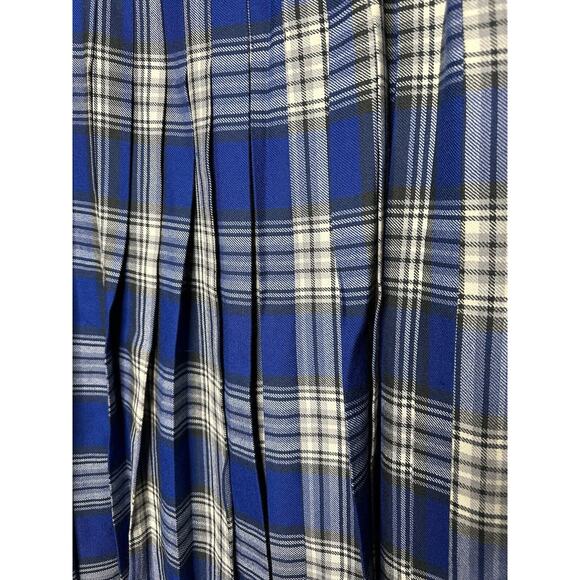 Vintage Wool Skirt Scotland Tartan Plaid Pleated Midi Drop Waist Sz 8 Peasant - Picture 2 of 12